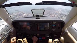 Beech Baron G58  SBRJ Cockpit View [upl. by Eugaet]