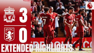 EXTENDED HIGHLIGHTS Super Szoboszlai amp Salah goals in Anfield victory  Liverpool 30 Aston Villa [upl. by Laural]