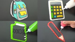 Back To School Pancake Art  Pencil Calculator Notebook Backpack [upl. by Angie850]