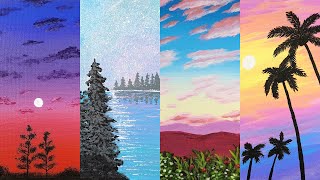 33 Easy Acrylic Painting Ideas for Beginners  2023 Mega Compilation [upl. by Sudbury]