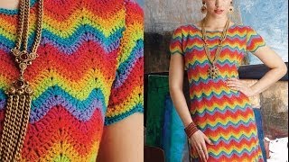 22 MissoniInspired Shift Dress Vogue Knitting Crochet 2014 [upl. by Natasha]