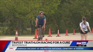 Bentonville hosts 13th annual triathlon funding multiple sclerosis research [upl. by Leduar]