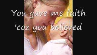 Because You Loved Me Celine Dion with Lyrics  Dedication to Mothers [upl. by Firooc]