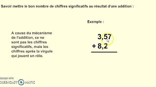 Chiffres significatifs et addition soustraction [upl. by Margherita251]