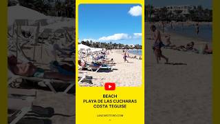 🏖️ LANZAROTE Costa Teguise  beach Playa Cucharas lanzarote walkingtour canaryislands spain [upl. by Nyrrat]