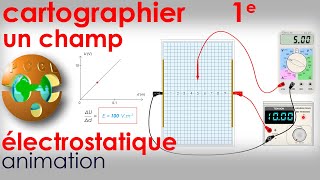 CARTOGRAPHIER un champ électrostatique uniforme Équipotentielles 1e spé PC  Contrôle continu BAC [upl. by Trojan]