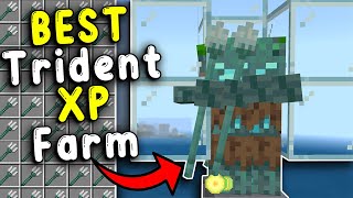 INSANE TRIDENT XP Farm in Minecraft Bedrock 121 [upl. by Gasser140]