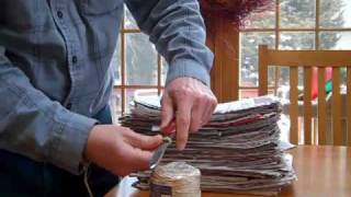 How to bundle a stack of newspapers [upl. by Brenn637]