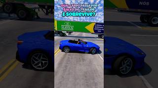 Qual carro passa por baixo do trailer e sobrevive beamng beamngdrive game gaming jogos carros [upl. by Ayanet]