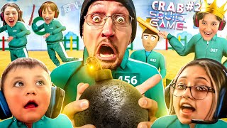 Last one holding it  BOOM FGTeeV Fam plays Crab Games 2 Best Squid Game Video Game [upl. by Anura667]