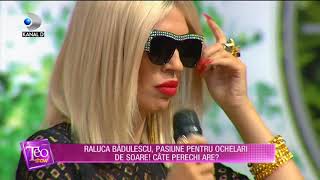 Teo Show 10012018  Raluca Badulescu pasiune pentru ochelarii de soare Cate perechi are [upl. by Irena]