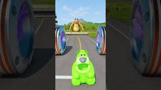 Weird Cars vs Spinning Thanos Hand Smash Bollards amp Giant Legs – BeamNGdrive [upl. by Adao]