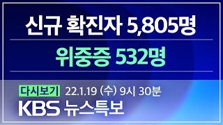 풀영상 코로나19 통합뉴스룸  WHO “대유행 종식 멀었다” – 2022년 1월 19일수 0930  KBS [upl. by Rozella290]