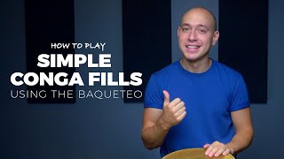 Conga Lessons  How to Play Congas  Simple Fills on Congas Using the Baqueteo  CongaChopscom [upl. by Xel]