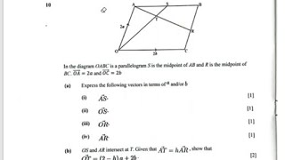 zimsec maths june 2024 paper 2 number10 vectors [upl. by Neufer744]