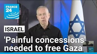 Israel defence minister says painful concessions needed to free Gaza hostages • FRANCE 24 [upl. by Held933]