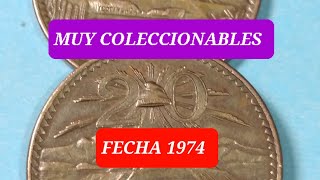 DOS MONEDAS DE 1974 VEITE CENTAVOS [upl. by Cohla450]