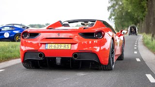 Ferrari 488 Spider with Akrapovic Exhaust  LOUD Revs Accelerations amp Donuts [upl. by Aufa]