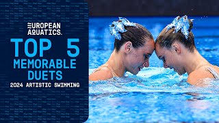 Top 5 Memorable Duets Artistic Swimming 2024  European Aquatics [upl. by Natfa]