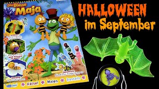 Die Biene Maja  Heft 9  Halloween im September mit leuchtender Fledermaus Spinne Handtrommel [upl. by Kale730]