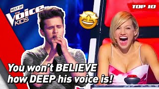 The most STUNNING DEEP voices in The Voice Kids  Top 10 [upl. by Ros721]