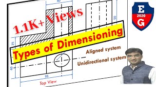 Types of dimensioning Engineering Drawing Aligned Unidirectional [upl. by Duer998]