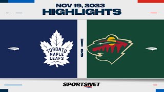 NHL Highlights  Maple Leafs vs Wild  November 19 2023  Global Series Sweden [upl. by Ayiak]