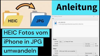 Anleitung HEIC Fotos iPhone in JPG umwandeln um es weiter zu verwenden [upl. by Glanti]