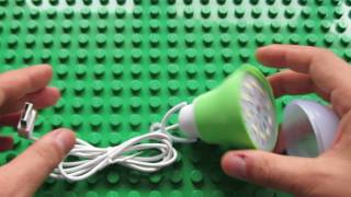 Unboxing 5W Portable USB LED Bulb for Camping [upl. by Aihselat]