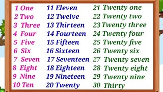 1 to 30 numbers name with spellingone to thirty numbers name with spelling learn number name [upl. by Aihselef]