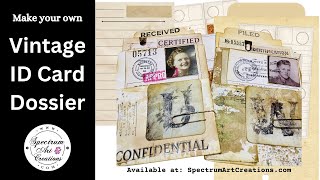 Vintage Identification Card Dossier SpectrumArtCreations [upl. by Volny]