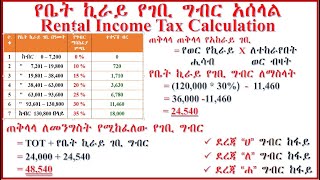 🔴የቤት ኪራይ ገቢ ግብር አሰራር Rental Income Tax Calculation By DANIEL ALEMAYEHU [upl. by Hsenid84]