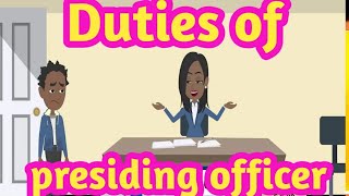 Duties of presiding officer  presiding officer duties  polling officers duty [upl. by Oric]