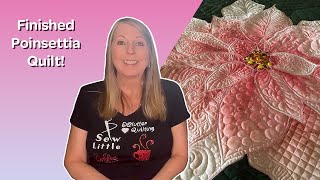 Longarm Quilting  Custom Quilting  Finished Poinsettia Quilt [upl. by Ahsito]