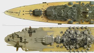 World War Two Battleship Comparison  Bismarck  Nelson  Yamato [upl. by Anertac]