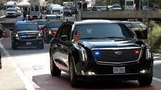 President Bidens big motorcade in New York during major UN security event 🇺🇸🇺🇳 [upl. by Weyermann]