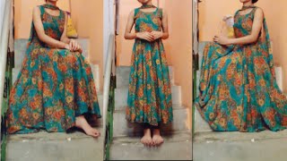 heavy anarkali dress cutting and stitching  Umbrella frock  Anarkali dress cutting amp stitching [upl. by Atirhs309]