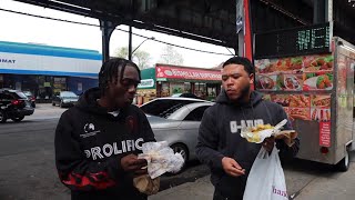 Trying Trinidadian street food w Jlive Chevvy [upl. by Heshum64]