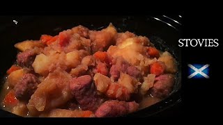 Authentic Traditional Scottish Sausage Stovies slow cooker recipe [upl. by Hannon]