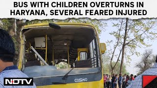 Haryana Bus Accident  Bus Carrying School Children Overturns In Haryana Several Feared Injured [upl. by Achilles456]