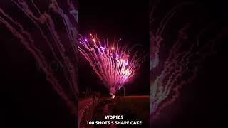 WDP105 100 SHOTS S SHAPE CAKES fireworks [upl. by Llerrac77]