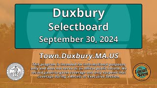 Duxbury Selectboard 9302024 [upl. by Nedry832]