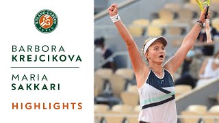 Barbora Krejcikova vs Maria Sakkari  Semifinals Highlights I RolandGarros 2021 [upl. by Ydnelg]