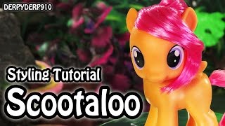 My Little Pony Scootaloo Cutie Mark Crusaders Hair Styling Tutorial MLP Toy [upl. by Hewart968]