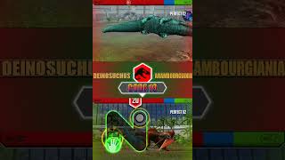 DEINOSUCHUS VS ARAMBOURGIANIA  JURASSIC WORLD THE GAME [upl. by Ytsihc]