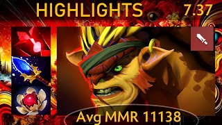 ⭐ 737 Bristleback KDA  21 KP  60 New patch Carry Highlights  Dota 2 Top MMR [upl. by Arehahs]