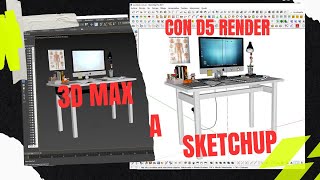 ⛔ Como convertir modelos de 3D Max a SketchUp con plugin D5 Render [upl. by Enirolf]