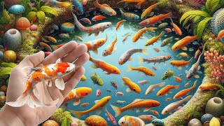 Catching fish ornamental fish colorful fish nemo crabs turtle catfish goldfish koi [upl. by Izzy]