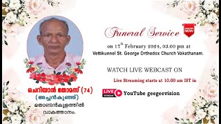 Funeral Service Cherian Thomas 74 [upl. by Fermin280]