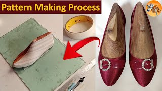 How to Make Point Ballet Shoe Pattern  Easy Shoes Pattern Making Process  Shoe Design Tutorial [upl. by Sidnak]